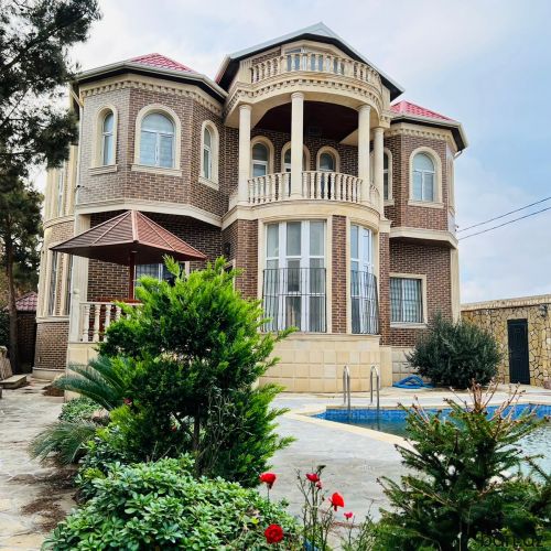 5 otağlı 3 mərtəbəli bağ evi
