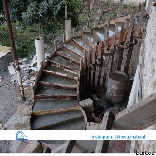 Oval Beton Pilləkən tikintisi